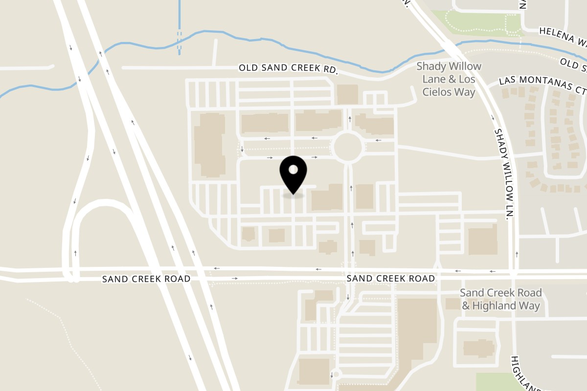 Map showing the location of Que Onda Tacobar on 2505 Sand Creek Rd in Brentwood